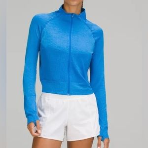 Lululemon Breathable Textured Knit Jacket NWT Blue Size 10